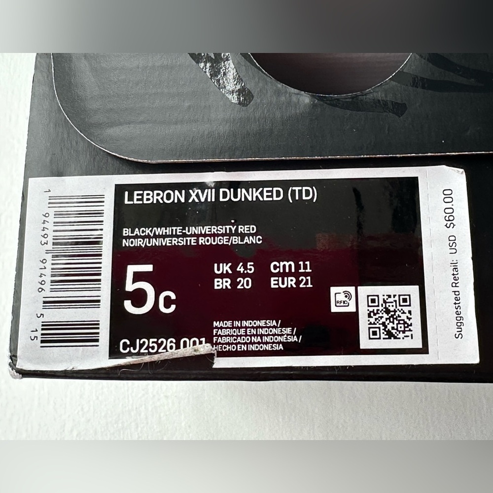 NEW Nike Lebron XVII Dunked Water Shoes size 5c - Picture 10 of 11